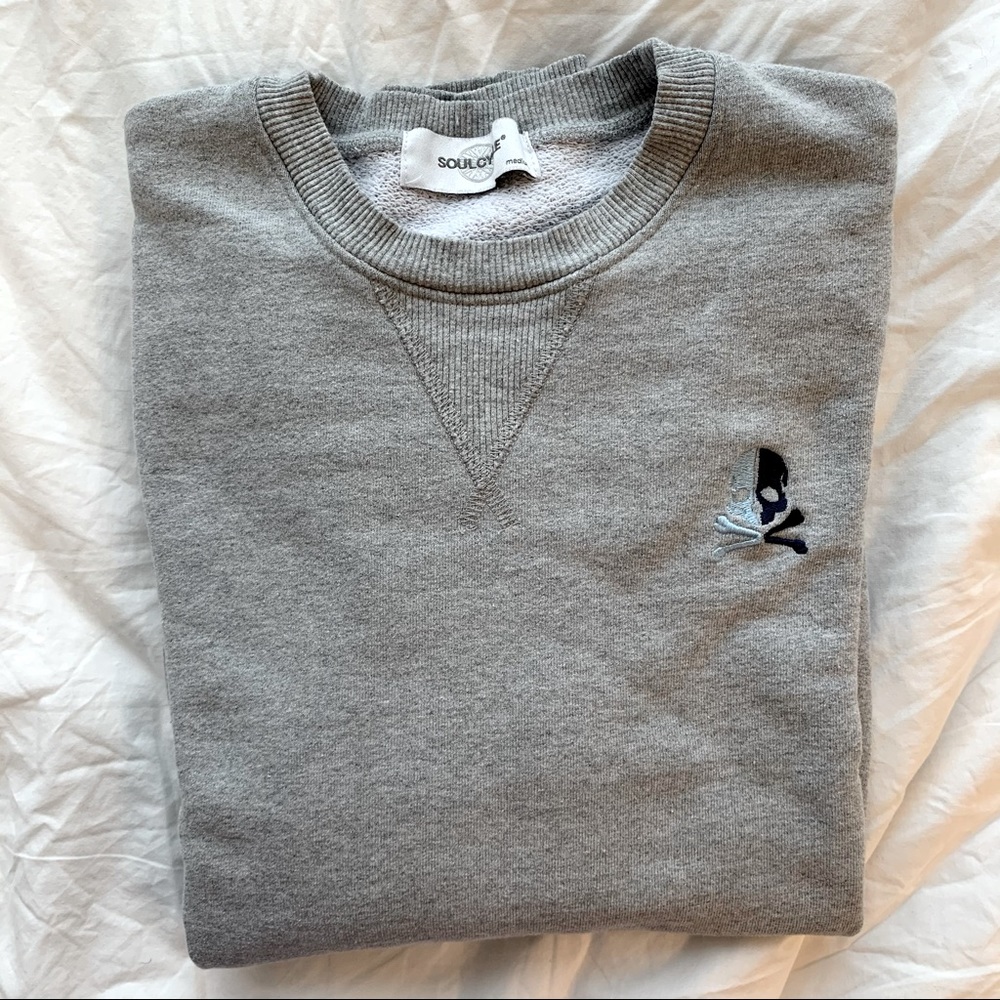 SoulCycle sweatshirt with embroidered skull - gray